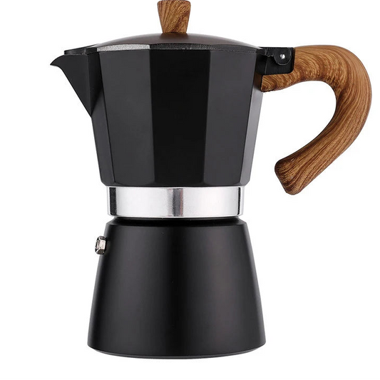 Vintage Wooden Handle Espresso Maker Moka Pot