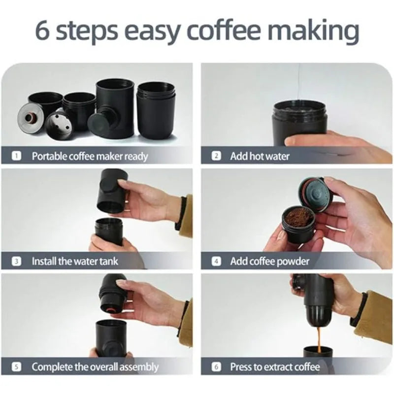 140ml  Mini Hand Press Manual Coffee Machine Portable Capsule