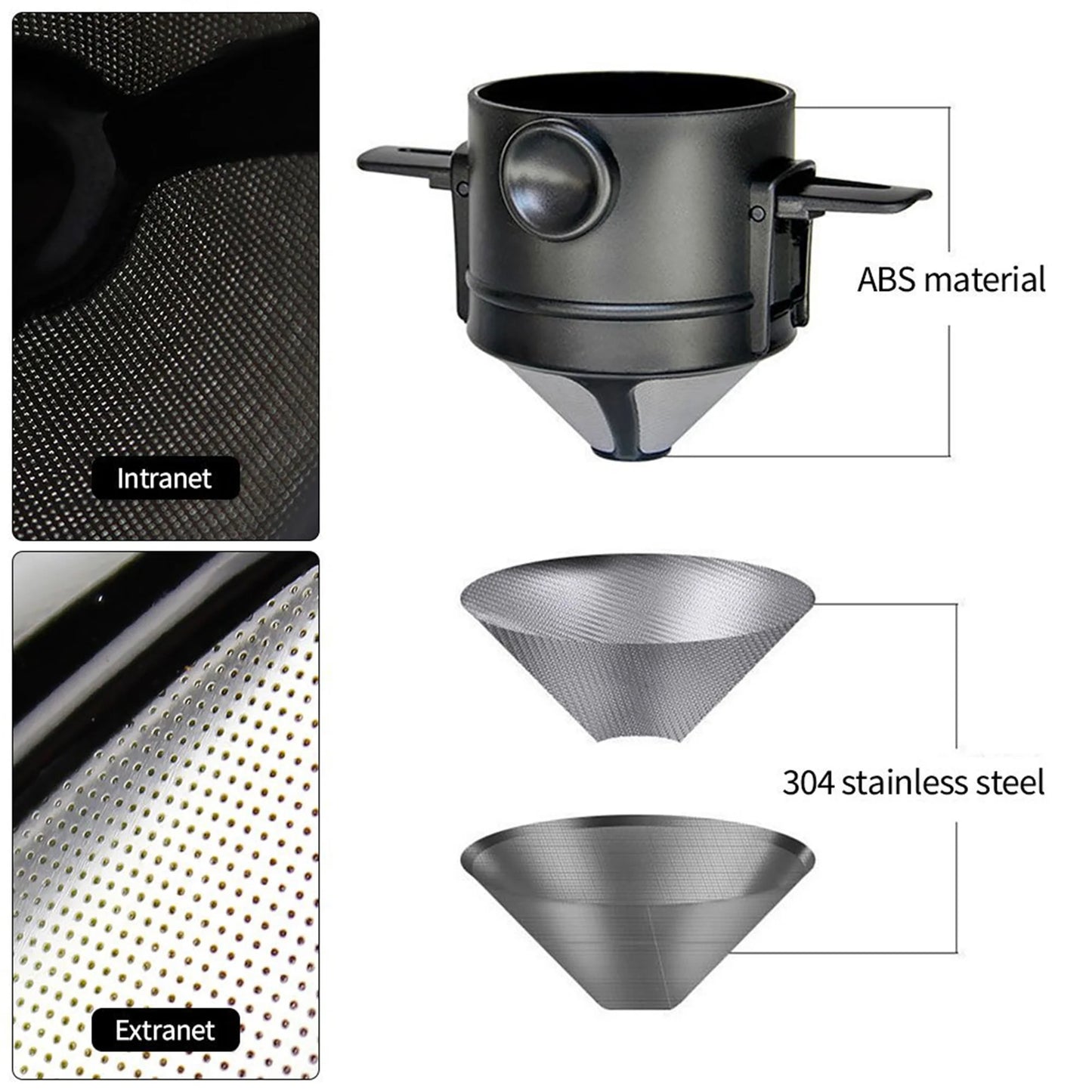 Pour Over Coffee Maker Set With Stainless Steel