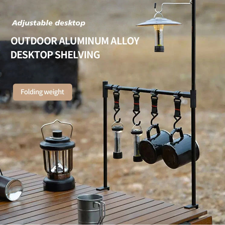 New Camping Shelf IGT Lantern Stand Picnic Tableware Hanging Racks Portable Detachable Aluminium Alloy Light Hangers Stand