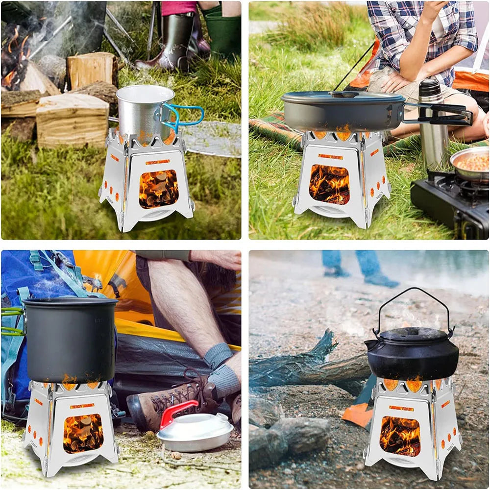 Portable Camping Wood Stove with Stainless Steel