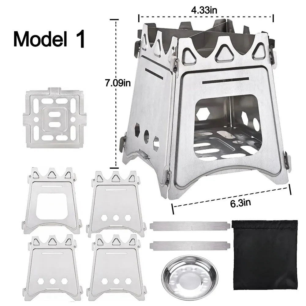 Portable Camping Wood Stove with Stainless Steel