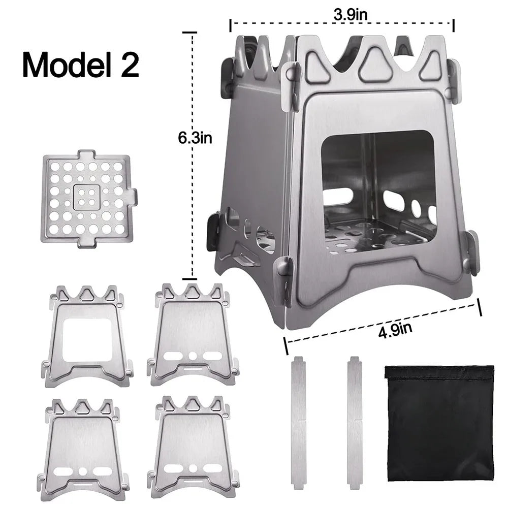 Portable Camping Wood Stove with Stainless Steel