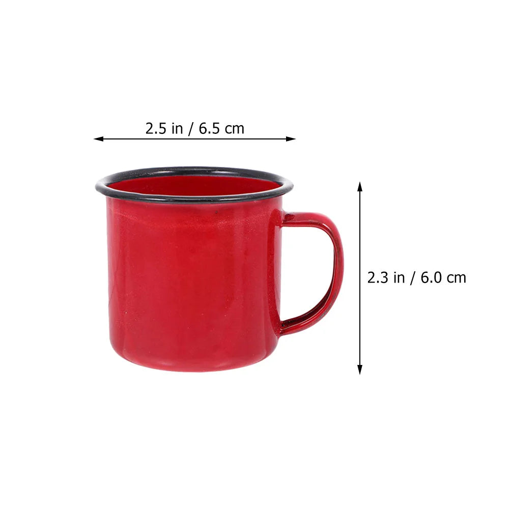4 Pcs Trendy Retro Enamel Mug Coffee Cups