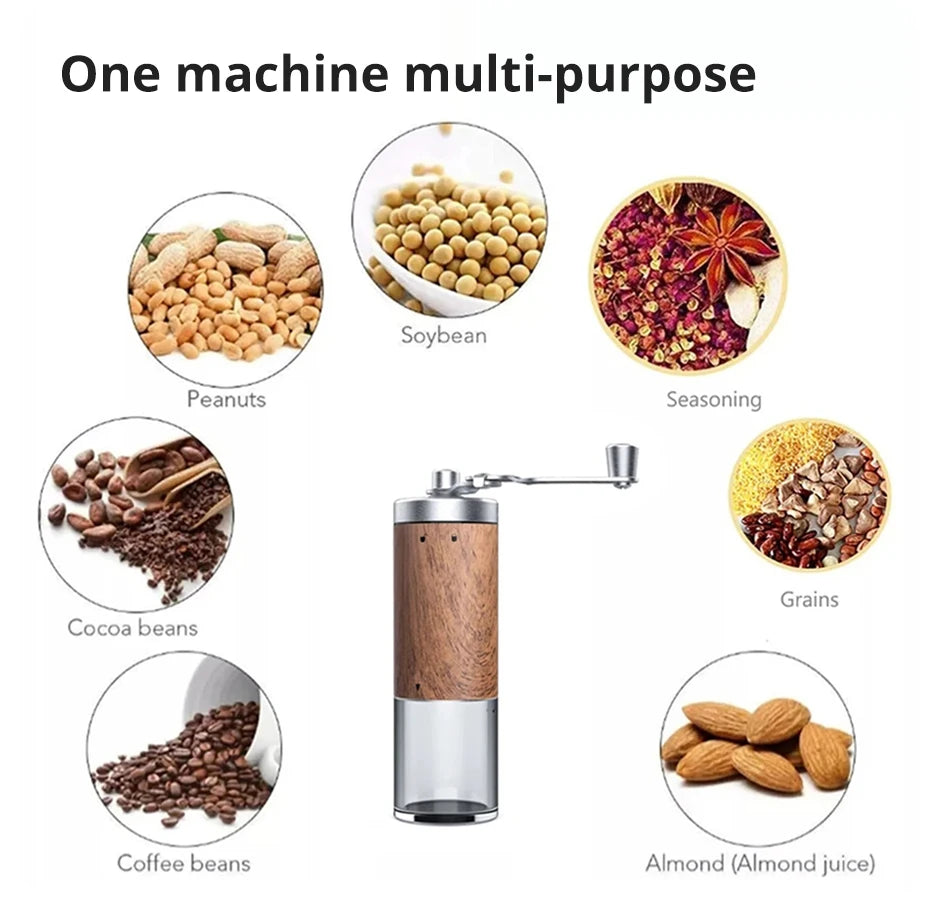 Coffee Bean Grinder Portable Wood Grain