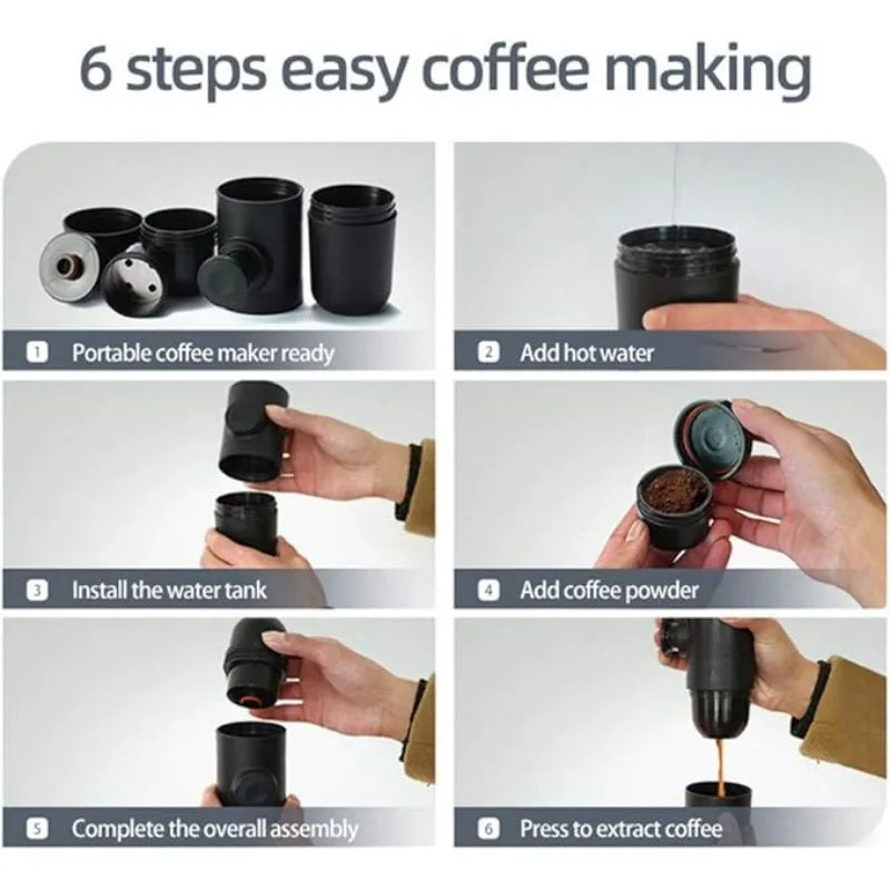 140ml  Mini Hand Press Manual Coffee Machine Portable Capsule